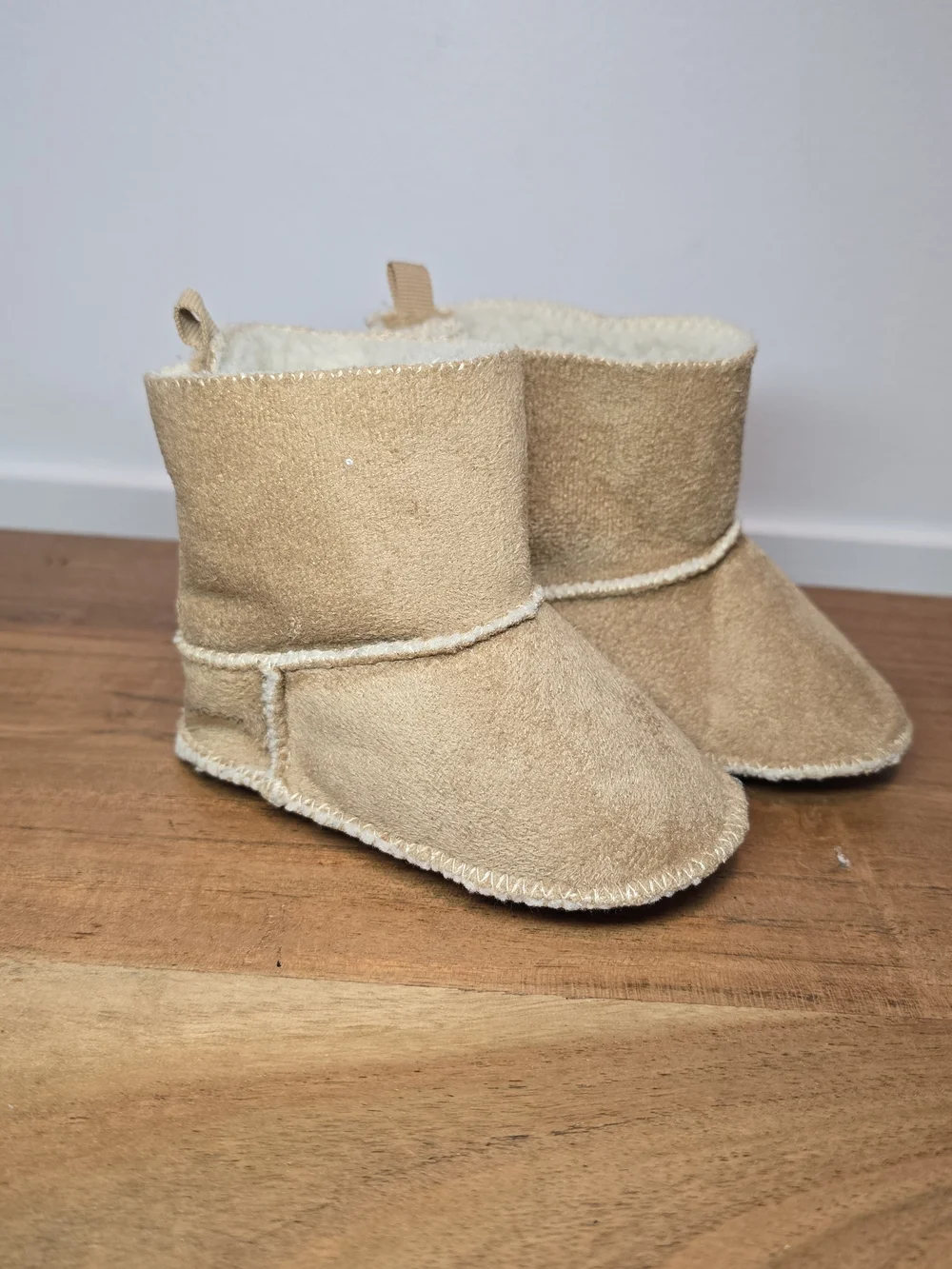 GAP Beige Faux-Suede Baby Booties 6-12M